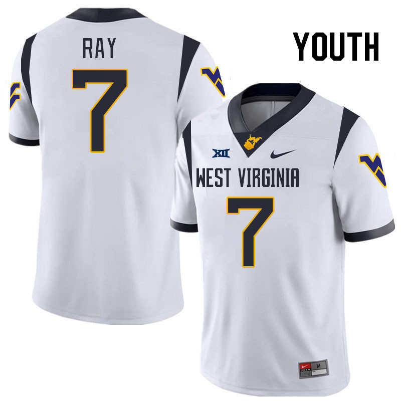 Youth #7 Traylon Ray West Virginia Mountaineers College 2024 New Uniforms Football Jerseys Stitched